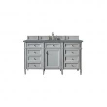 James Martin Vanities 650-V60S-UGR-3CBL - Brittany 60'' Urban Gray Single Vanity w/ 3 CM Cala Blue Quartz Top