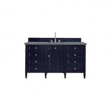 James Martin Vanities 650-V60S-VBL-3CBL - Brittany 60'' Victory Blue Single Vanity w/ 3 CM Cala Blue Quartz Top