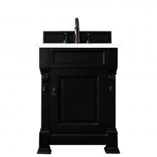 James Martin Vanities 147-114-V26-AQB-3CLW - Brookfield 26'' Single Vanity, Antique Black w/ 3 CM Classic White Quartz Top