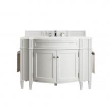 James Martin Vanities 650-V46R-BW-CLW - Brittany 46'' Single Vanity, Bright White w/ 3 CM Classic White Quartz Top