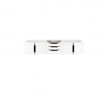 James Martin Vanities 389-V72D-GW-MB - Mercer Island 72'' Vanity, Glossy White, Matte Black