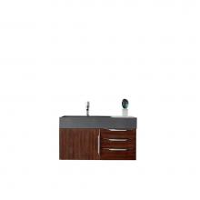 James Martin Vanities 389-V36-CFO-A-DGG - Mercer Island 36'' Single Vanity, Coffee Oakw/ Dusk Grey Glossy Composite Top