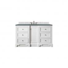 James Martin Vanities 825-V60S-BW-3CBL - De Soto 60'' Single Vanity, Bright White w/ 3 CM Cala Blue Quartz Top