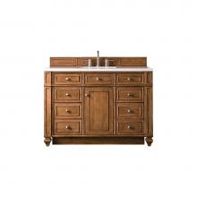 James Martin Vanities 157-V48-SBR-3CLW - Bristol 48'' Single Vanity, Saddle Brown, w/ 3 CM Classic White Quartz Top