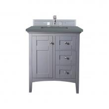 James Martin Vanities 527-V30-SL-3CBL - Palisades 30'' Single Vanity, Silver Gray, w/ 3 CM Cala Blue Quartz Top