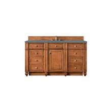 James Martin Vanities 157-V60S-SBR-3CBL - Bristol 60'' Single Vanity, Saddle Brown, w/ 3 CM Cala Blue Quartz Top