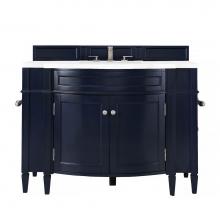 James Martin Vanities 650-V46R-VBL-CLW - Brittany 46'' Single Vanity, Victory Blue w/ 3 CM Classic White Quartz Top