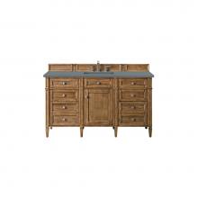 James Martin Vanities 650-V60S-SBR-3CBL - Brittany 60'' Saddle Brown Single Vanity w/ 3 CM Cala Blue Quartz Top