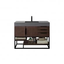 James Martin Vanities 388-V48-CFO-MB-DGG - Columbia 48'' Single Vanity, Coffee Oak, Matte Black w/ Dusk Grey Glossy Composite Top