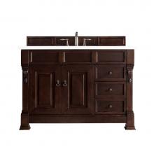 James Martin Vanities 147-114-5266-3CLW - Brookfield 48'' Single Vanity, Burnished Mahogany w/ 3 CM Classic White Quartz Top