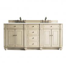 James Martin Vanities 157-V72-VV-3CLW - Bristol 72'' Double Vanity, Vintage Vanilla, w/ 3 CM Classic White Quartz Top