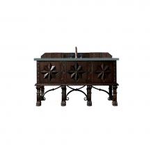 James Martin Vanities 150-V60S-ANW-3CBL - Balmoral 60'' Single Vanity Cabinet, Antique Walnut, w/ 3 CM Cala Blue Quartz Top