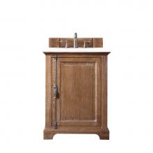 James Martin Vanities 238-105-V26-DRF-3CLW - Providence 26'' Single Vanity Cabinet, Driftwood, w/ 3 CM Classic White Quartz Top