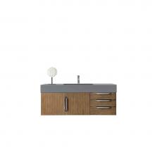 James Martin Vanities 389-V48-LTO-A-DGG - Mercer Island 48'' Single Vanity, Latte Oak w/ Dusk Grey Glossy Composite Top