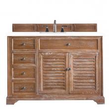 James Martin Vanities 238-104-5211-3CLW - Savannah 48'' Single Vanity Cabinet, Driftwood, w/ 3 CM Classic White Quartz Top