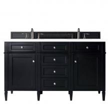 James Martin Vanities 650-V60D-BKO-3CLW - Brittany 60'' Black Onyx Double Vanity w/ 3 CM Classic White Quartz Top