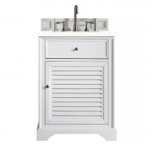 James Martin Vanities 238-104-V26-BW-3CLW - Savannah 26'' Single Vanity Cabinet, Bright White, w/ 3 CM Classic White Quartz Top