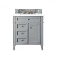 James Martin Vanities 650-V30-UGR-3CLW - Brittany 30'' Single Vanity, Urban Gray, w/ 3 CM Classic White Quartz Top