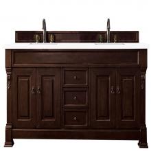 James Martin Vanities 147-114-5761-3CLW - Brookfield 72'' Double Vanity, Burnished Mahogany w/ 3 CM Classic White Quartz Top