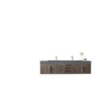 James Martin Vanities 389-V72D-AGR-A-DGG - Mercer Island 72'' Double Vanity, Ash Gray w/ Dusk Grey Glossy Composite Top