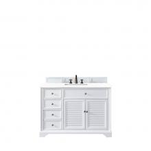 James Martin Vanities 238-104-V48-BW-3CLW - Savannah 48'' Single Vanity Cabinet, Bright White, w/ 3 CM Classic White Quartz Top