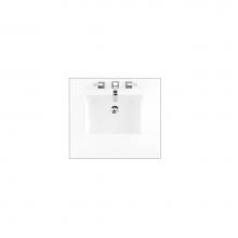 James Martin Vanities 050-S26-CLW-SNK - 26'' Single Top, 3 CM Classic White Quartz w/ Sink