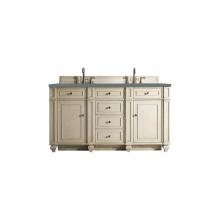 James Martin Vanities 157-V60D-VV-3CBL - Bristol 60'' Double Vanity, Vintage Vanilla, w/ 3 CM Cala Blue Quartz Top