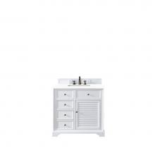 James Martin Vanities 238-104-V36-BW-3CLW - Savannah 36'' Single Vanity Cabinet, Bright White, w/ 3 CM Classic White Quartz Top