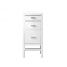 James Martin Vanities E444-BC15-GW-3CLW - Addison 15''  Base Cabinet w/ Drawers, Glossy White w/ 3 CM Classic White Quartz Top