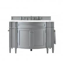 James Martin Vanities 650-V46R-UGR-CLW - Brittany 46'' Single Vanity, Urban Gray w/ 3 CM Classic White Quartz Top