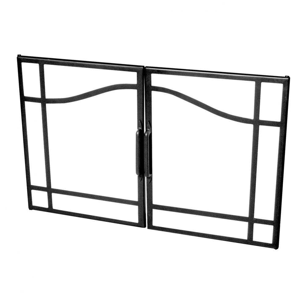 Swing Glass Door with Black Accents