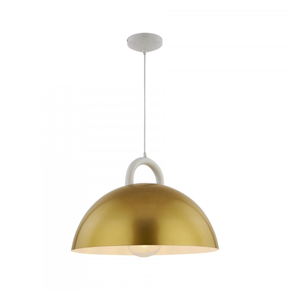 Pantheon-1-Light Pendant-15.75&#34;-Gold/White