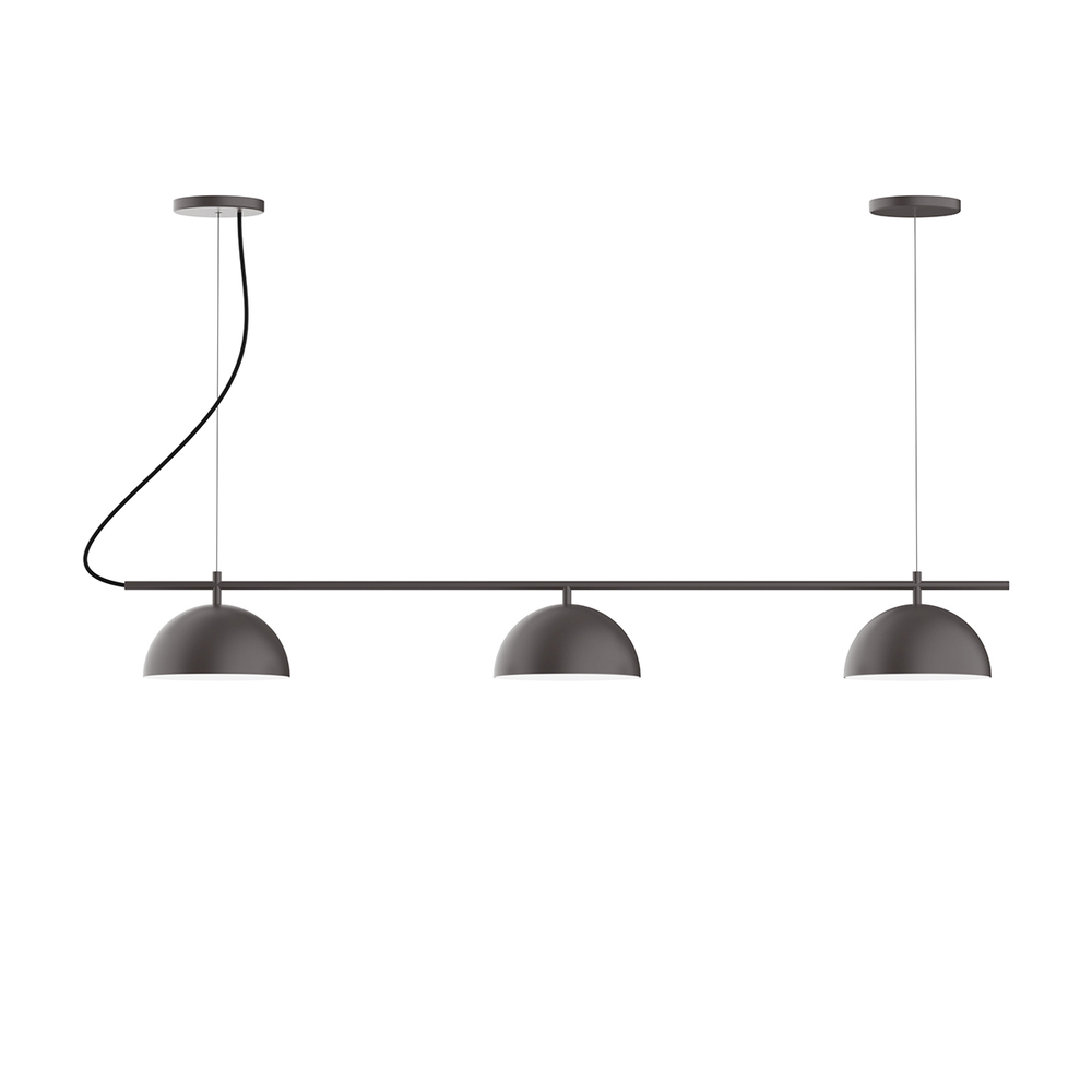 3-Light Linear Arcade LED Chandelier with White SJT Cord, Bronze Matte