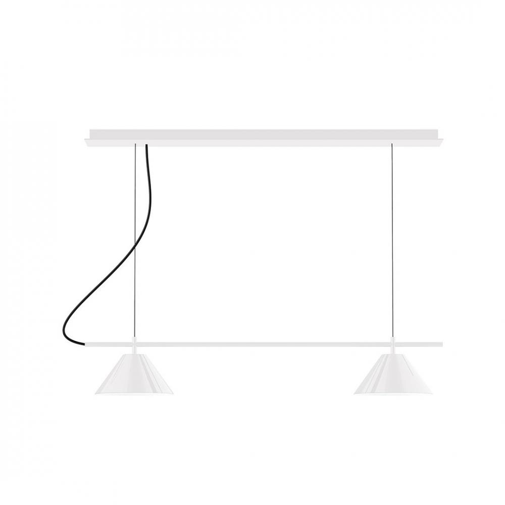 2-Light Linear Axis LED Chandelier, White