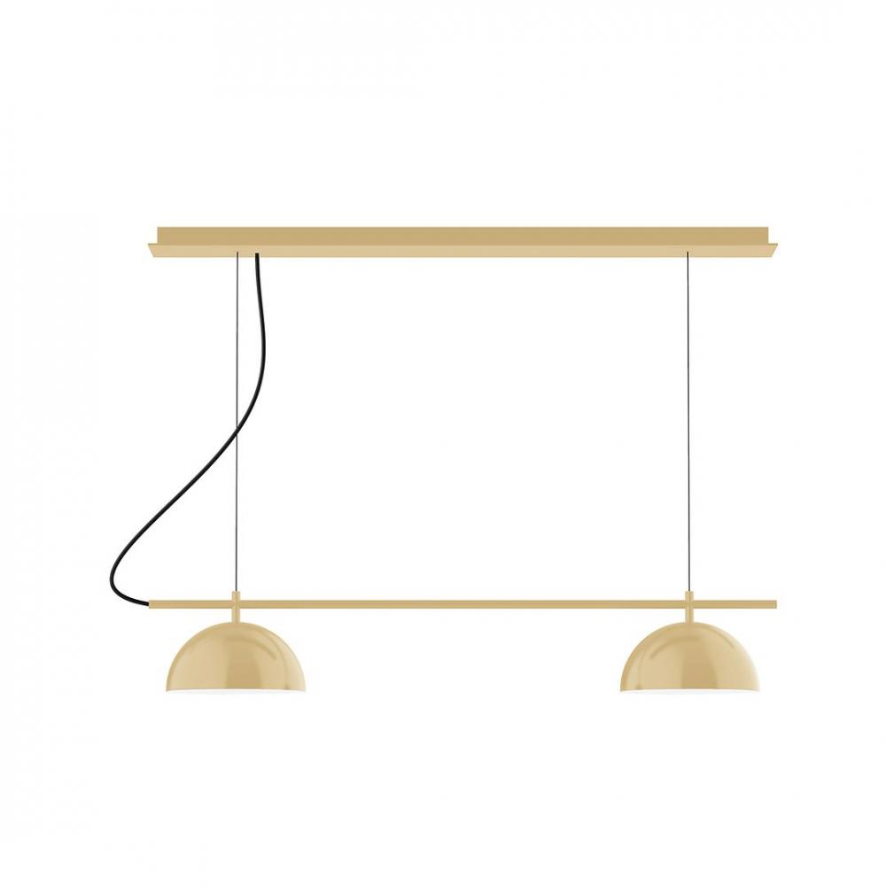 3-Light Linear Axis LED Chandelier, Ivory