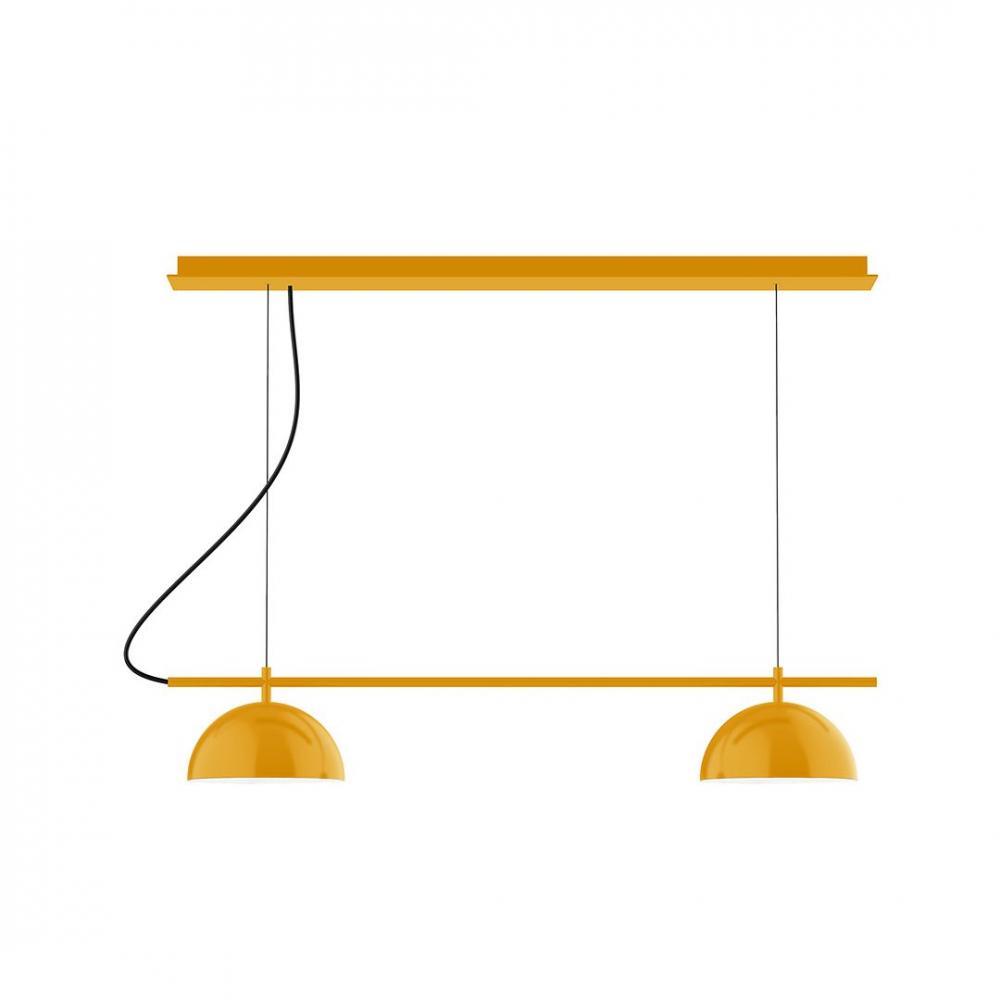 3-Light Linear Axis LED Chandelier, Bright Yellow