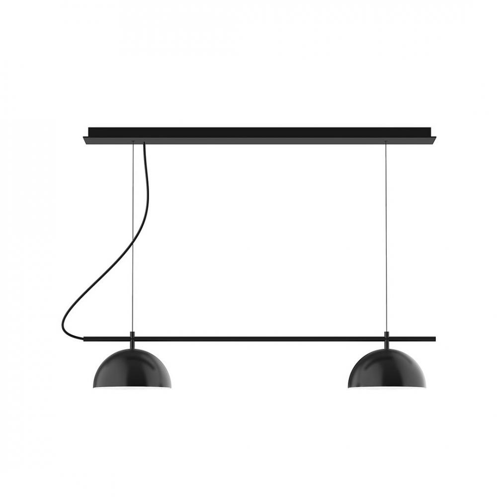 3-Light Linear Axis LED Chandelier, Black