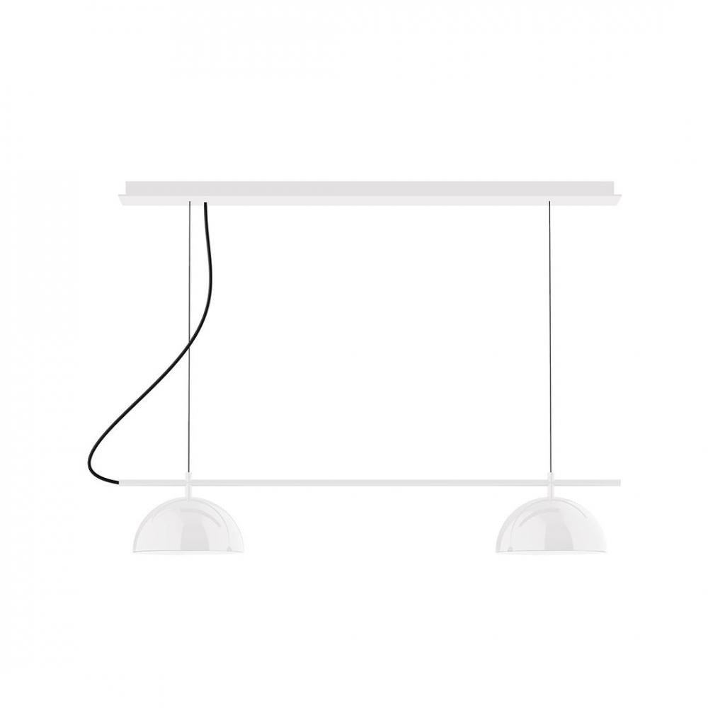 3-Light Linear Axis LED Chandelier, White