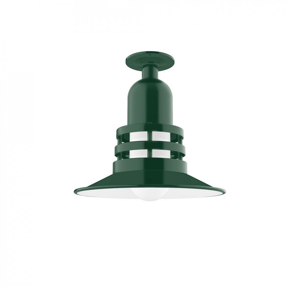 Atomic 12&#34; Flush Mount Light in Forest Green