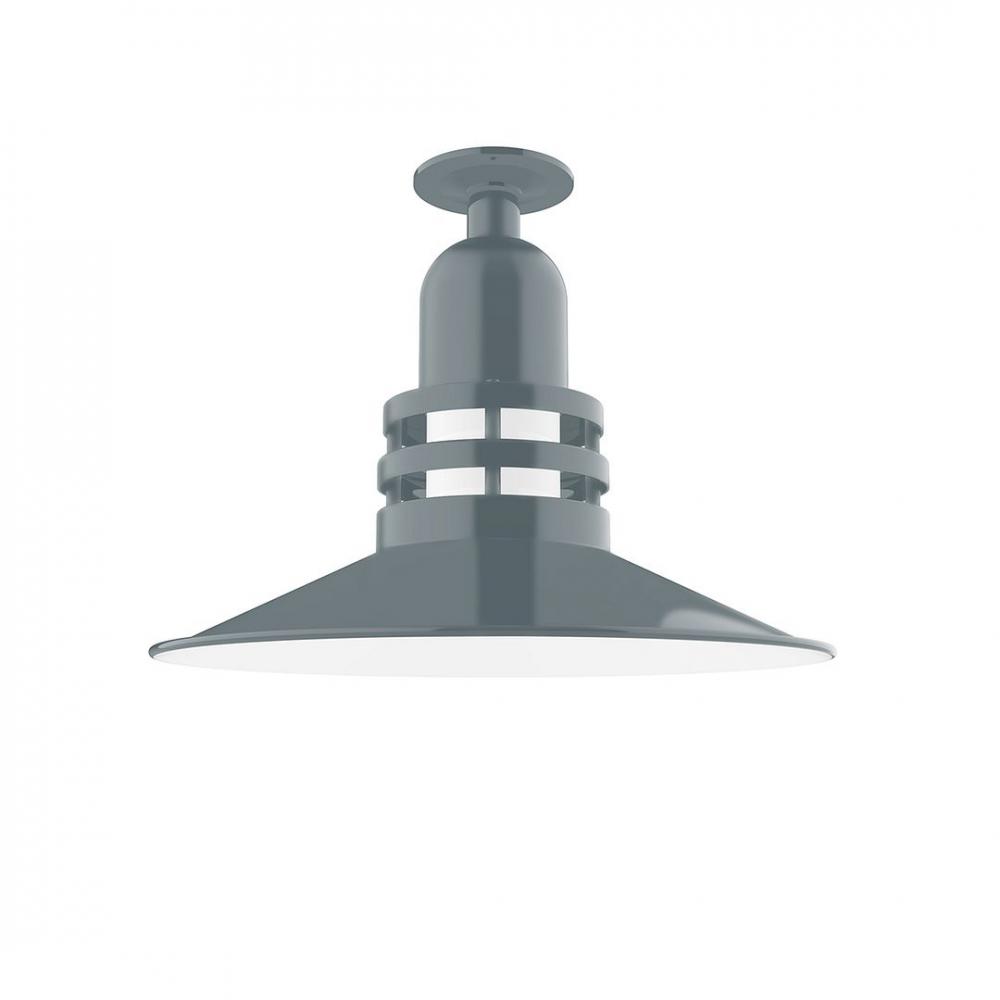 Atomic 16&#34; Flush Mount Light with Frosted Glass in Slate Gray