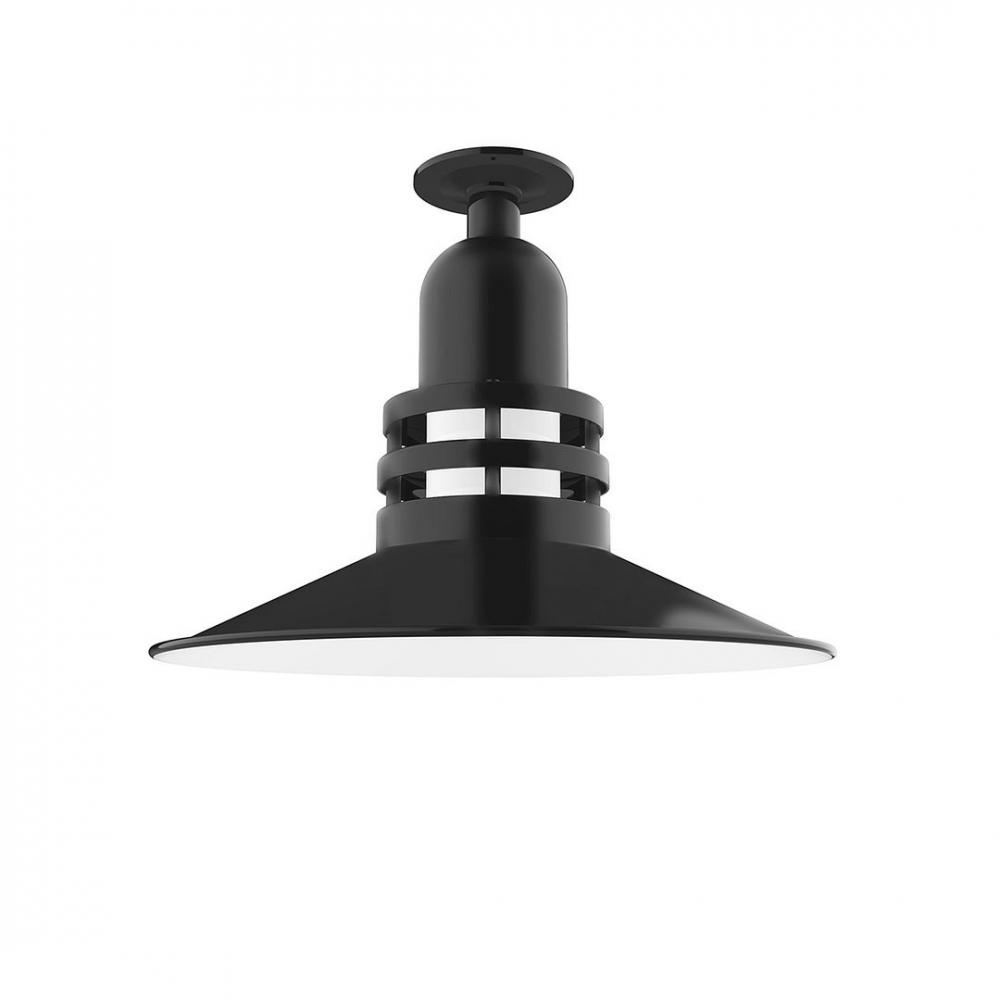 Atomic 16&#34; Flush Mount Light with Frosted Glass in Black