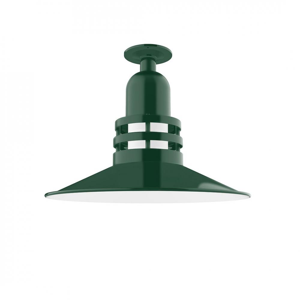 Atomic 16&#34; Flush Mount Light in Forest Green