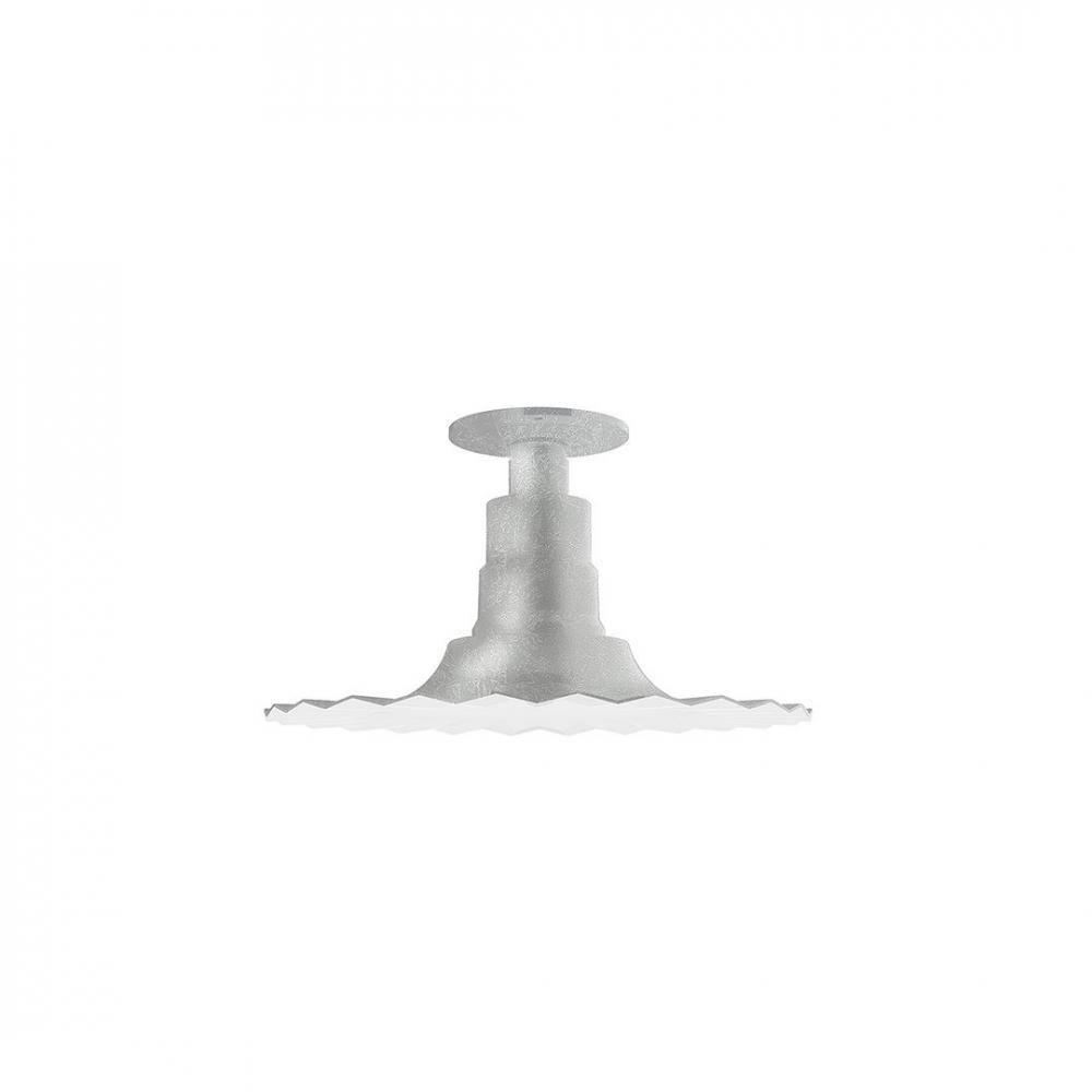 12&#34; Radial shade, Flush Mount Light ceiling light with clear glass and cast guard