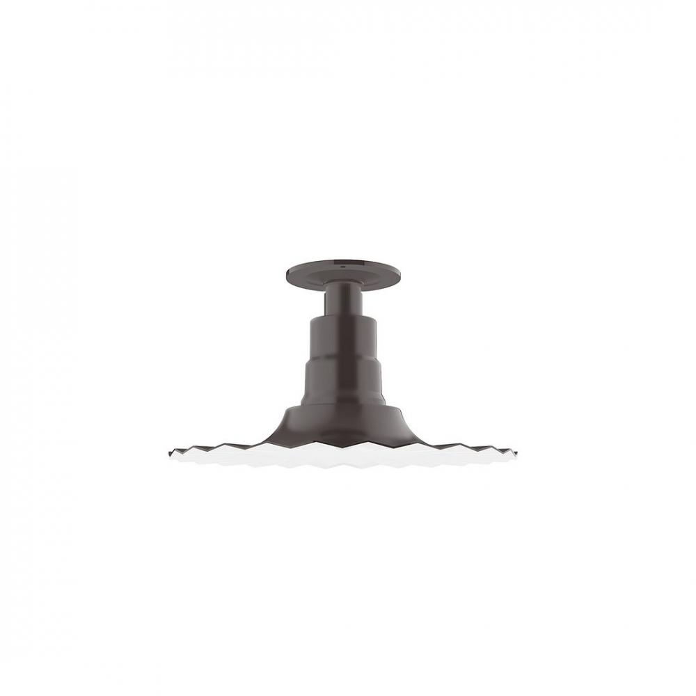 12&#34; Radial shade, Flush Mount Light ceiling light with Frosted Glass and cast guard