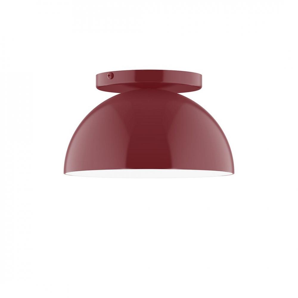 8&#34; Axis Mini Dome LED Flush Mount, Barn Red