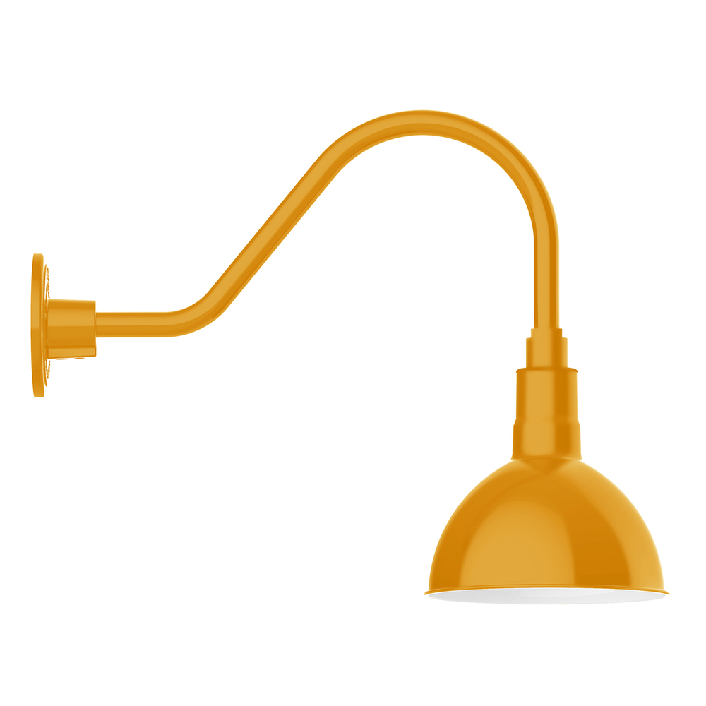 8&#34; Deep Bowl shade, gooseneck wall mount, Bright Yellow