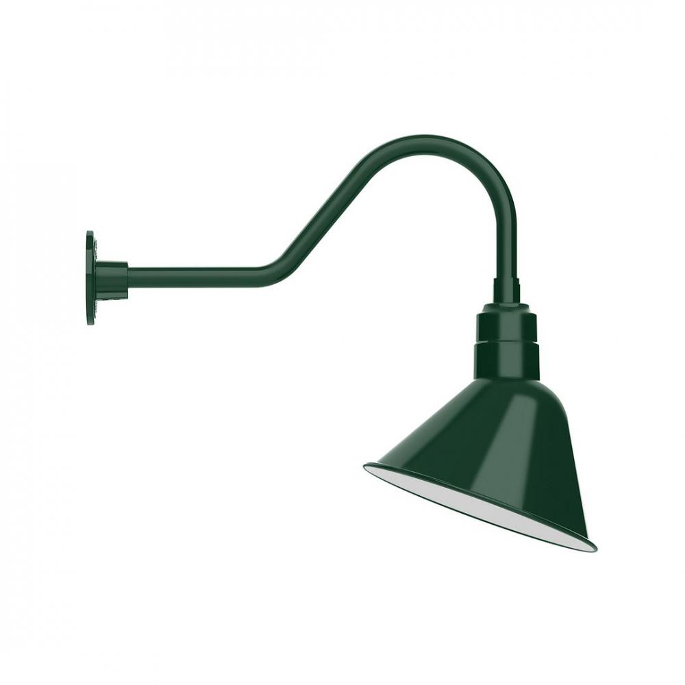 12&#34; Angle shade LED Gooseneck Wall mount with swivel, Forest Green