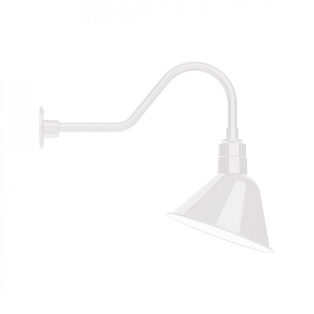 12&#34; Angle shade LED Gooseneck Wall mount with swivel, White