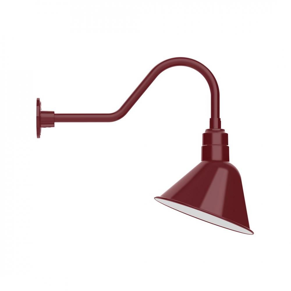 12&#34; Angle shade LED Gooseneck Wall mount with swivel, Barn Red