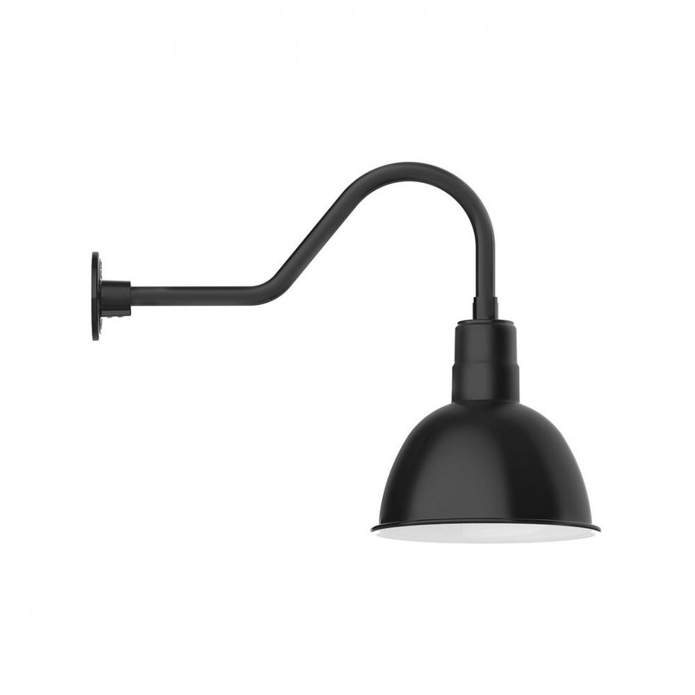 12&#34; Deep Bowl shade, LED Gooseneck Wall mount, Black